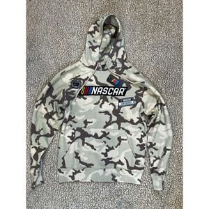 NASCAR Camo Hoodie S/M Beige Camouflage Pullover Sweatshirt Cup Series NWT